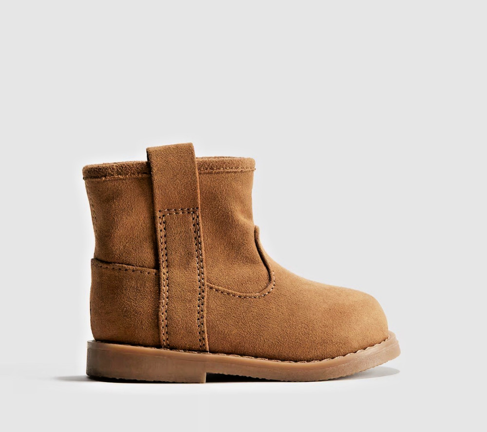 H & M Faux Suede Light Brown Toddler Boots. Size 6 NWT